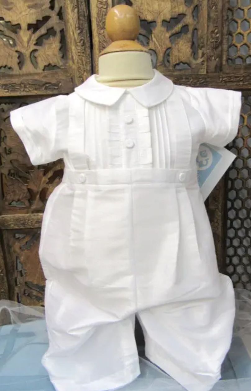 74008 Elegant White Pintuck Romper.