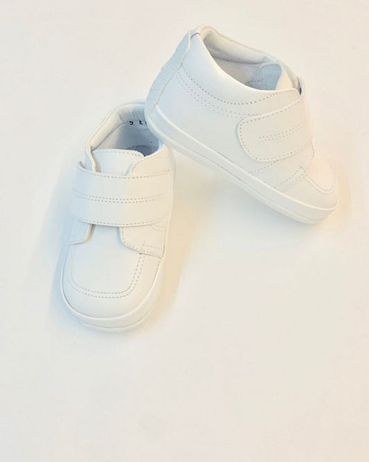 6451W Boys White Leather Walking Shoes