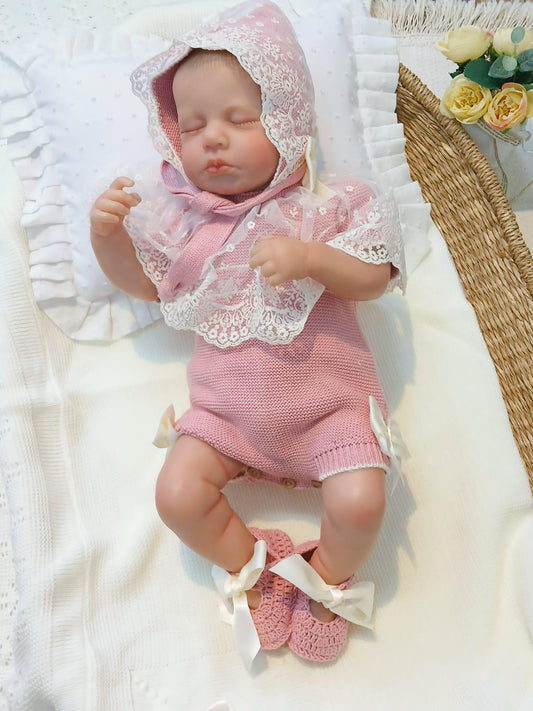 Lace Knitted Dress - Newborn - Pink