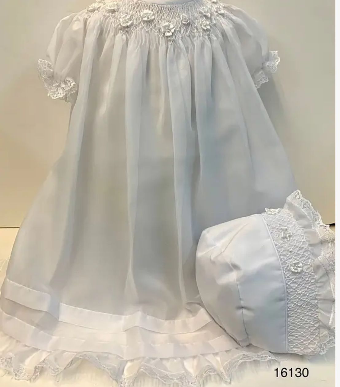 16130 Christening Dress W/Bonnet